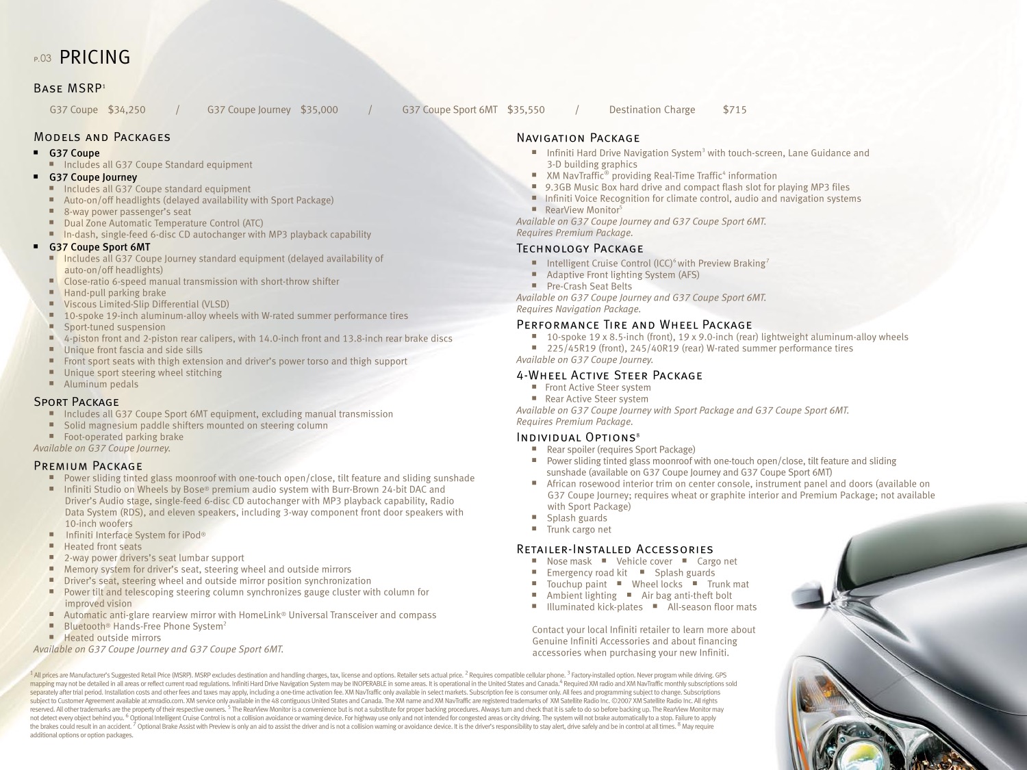 2008 Infiniti G Coupe Brochure Page 4